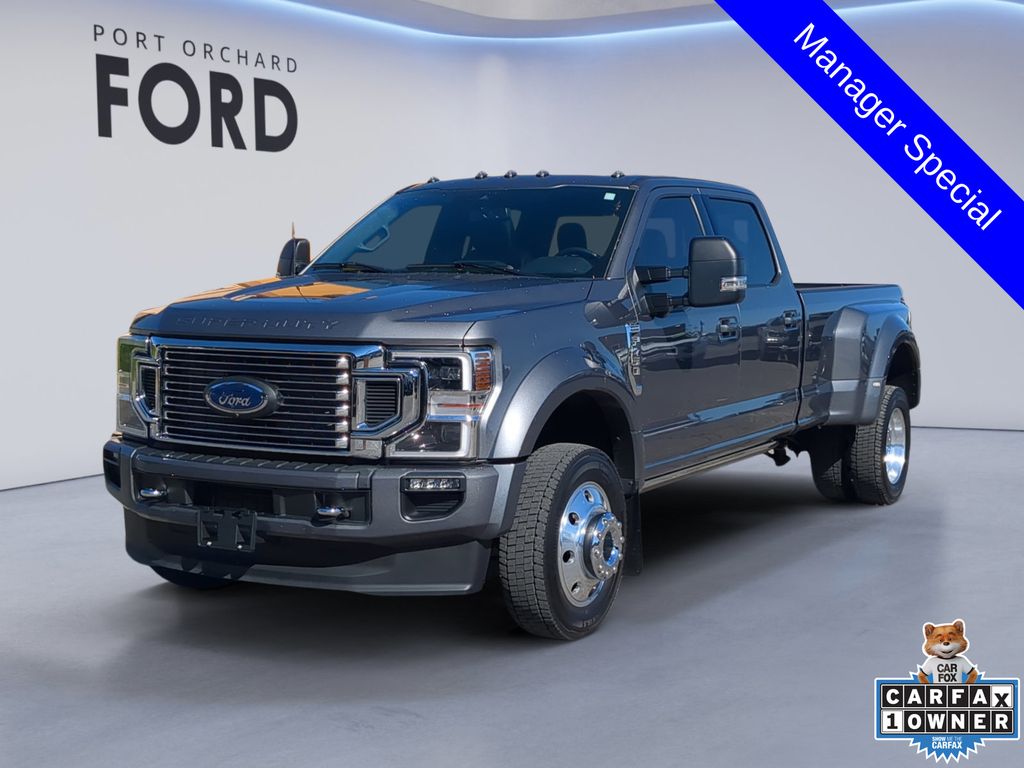Gray Metallic 2022 Ford F-450 Super Duty Pickup Truck Four-Wheel Drive Automatic