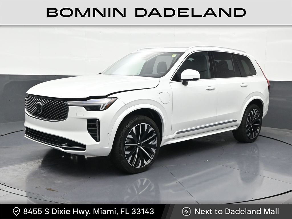 Crystal White Pearl 2025 Volvo XC90 Recharge T8 Plus Bright Theme 7-Passenger eAWD SUV / Crossover All-Wheel Drive Automatic