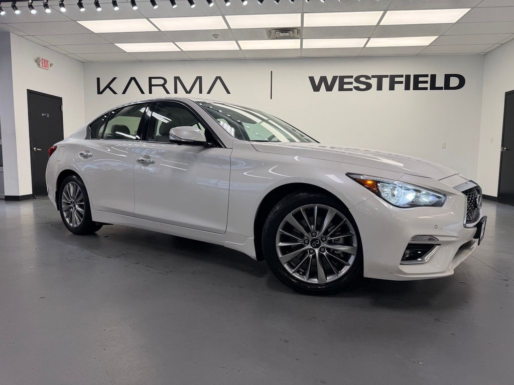 Majestic White 2022 INFINITI Q50 Sedan All-Wheel Drive 7-Speed Automatic Overdrive