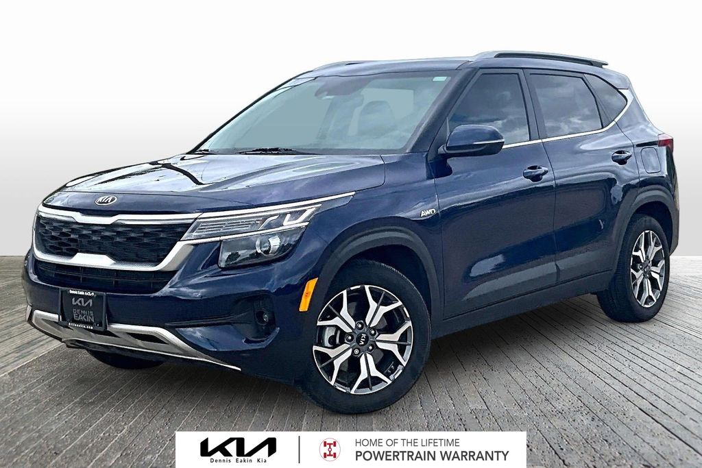 Dark Ocean Blue 2021 Kia Seltos EX AWD SUV / Crossover All-Wheel Drive Continuously Variable Transmission