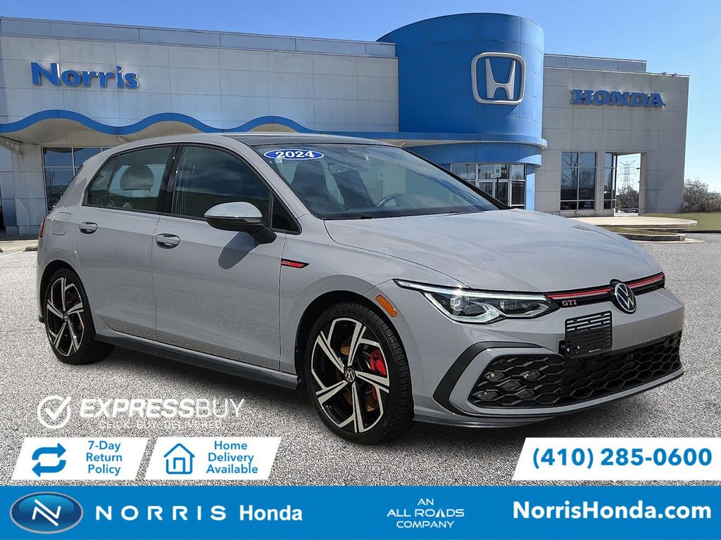 Moonstone Gray/Black Roof 2024 Volkswagen Golf GTI Hatchback Front-Wheel Drive 7-Speed Dual Clutch