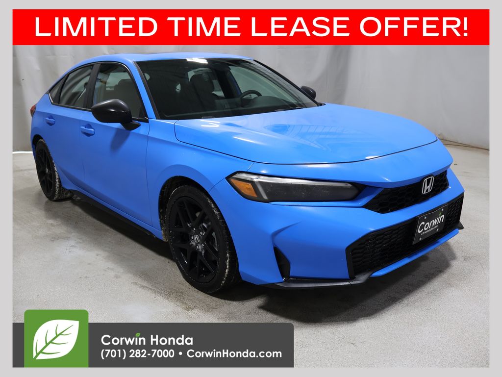 Boost Blue Pearl 2026 Honda Civic Hybrid Hatchback Front-Wheel Drive Continuously Variable Transmission