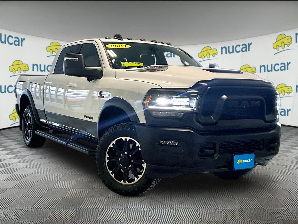 Bright White Clearcoat 2023 RAM 2500 Rebel Crew Cab 4WD Pickup Truck Four-Wheel Drive 6-Speed Automatic