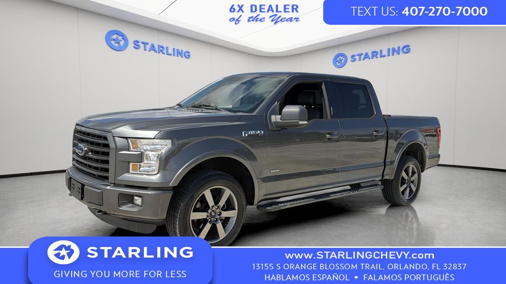 Gray (Magnetic) 2016 Ford F-150 XLT SuperCrew 4WD Pickup Truck Four-Wheel Drive 6-Speed Automatic