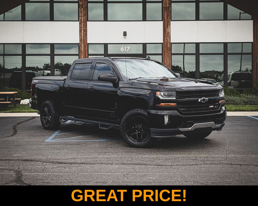 Black 2017 Chevrolet Silverado 1500 Pickup Truck Four-Wheel Drive 6-Speed Automatic Overdrive