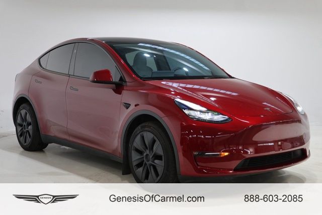 Red 2025 Tesla Model Y SUV / Crossover All-Wheel Drive 1-Speed Automatic