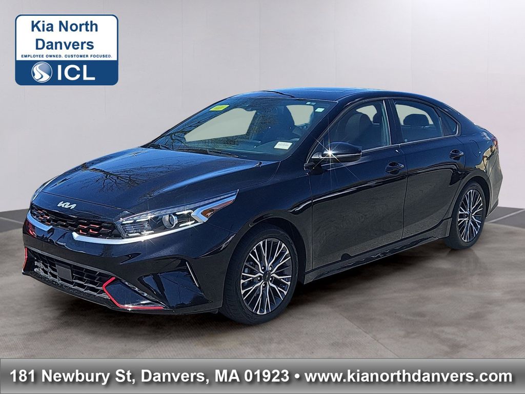 Aurora Black 2023 Kia Forte Sedan Front-Wheel Drive Continuously Variable Transmission