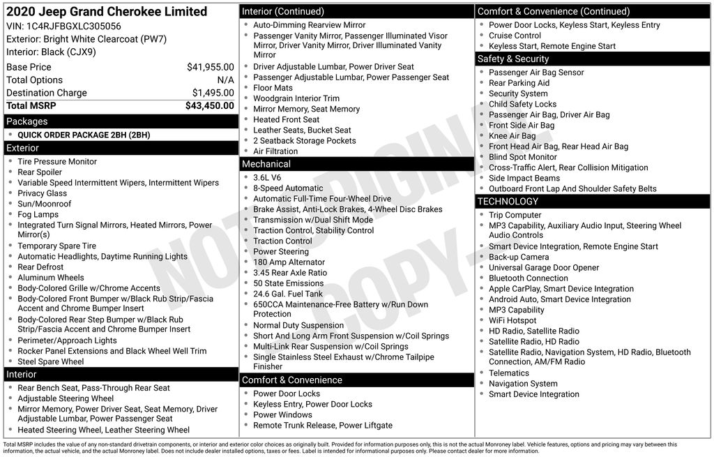 Used 2020 White Jeep Limited image 3