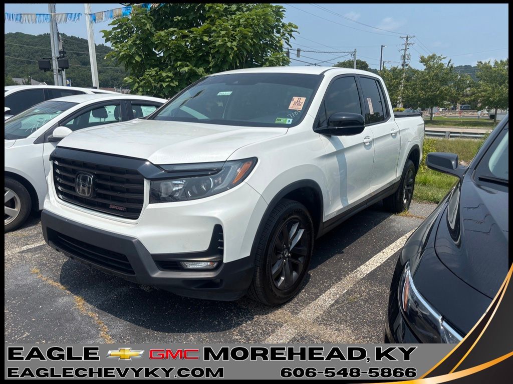 White 2021 Honda Ridgeline Pickup Truck All-Wheel Drive 9-Speed Automatic