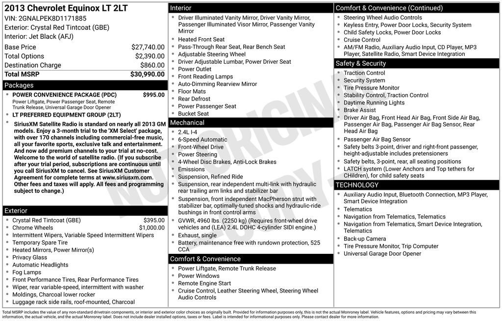 Used 2013 Red Chevrolet LT image 2