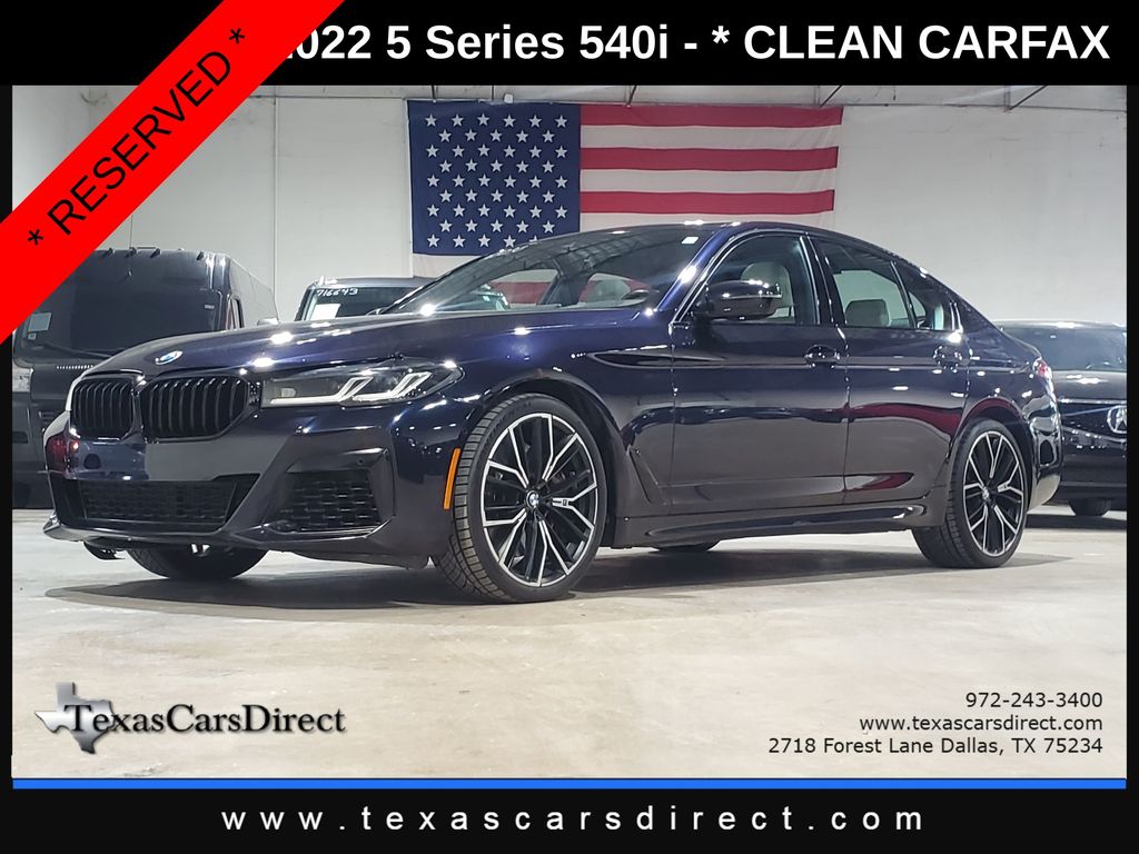 Carbon Black Metallic 2022 BMW 5 Series Sedan Rear-Wheel Drive 8-Speed Automatic