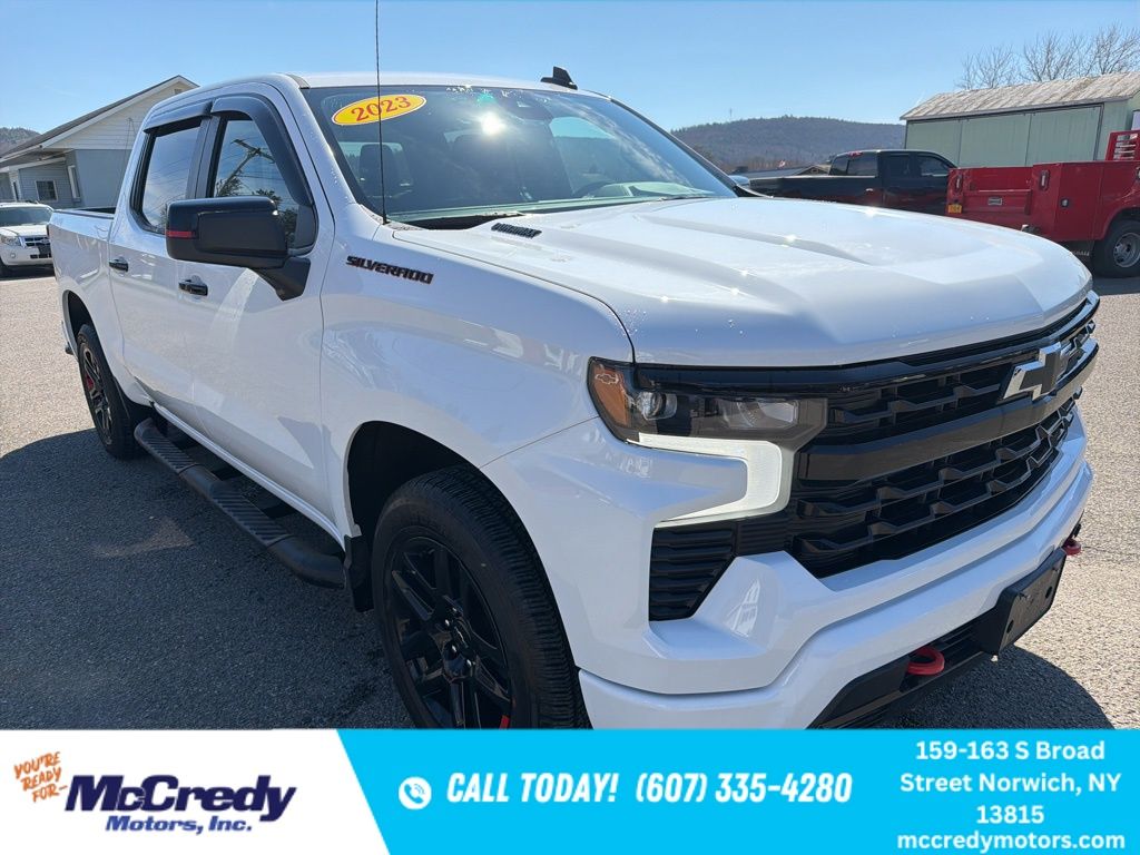Summit White 2023 Chevrolet Silverado 1500 RST Crew Cab 4WD Pickup Truck Four-Wheel Drive Automatic