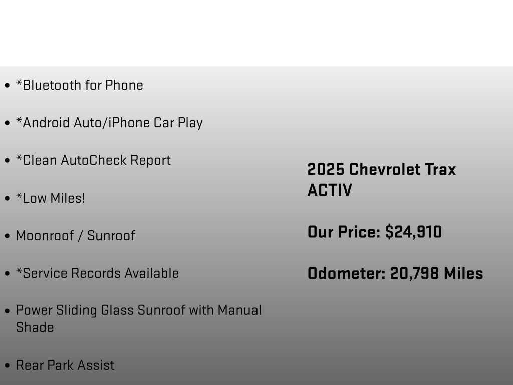 2025 Chevrolet Trax ACTIV Black at John Sisson Motors