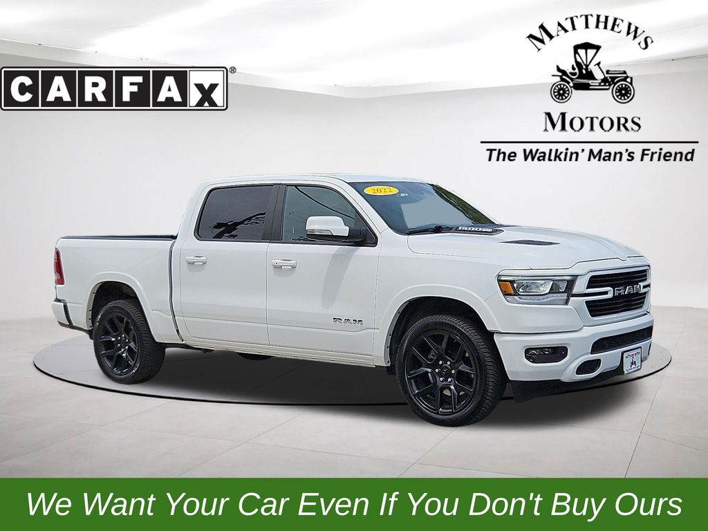 2022 Ram 1500 Laramie 4x4 Crew Cab HEMI 5.7L V8 w/ Nav White at Bob Mills Chevrolet