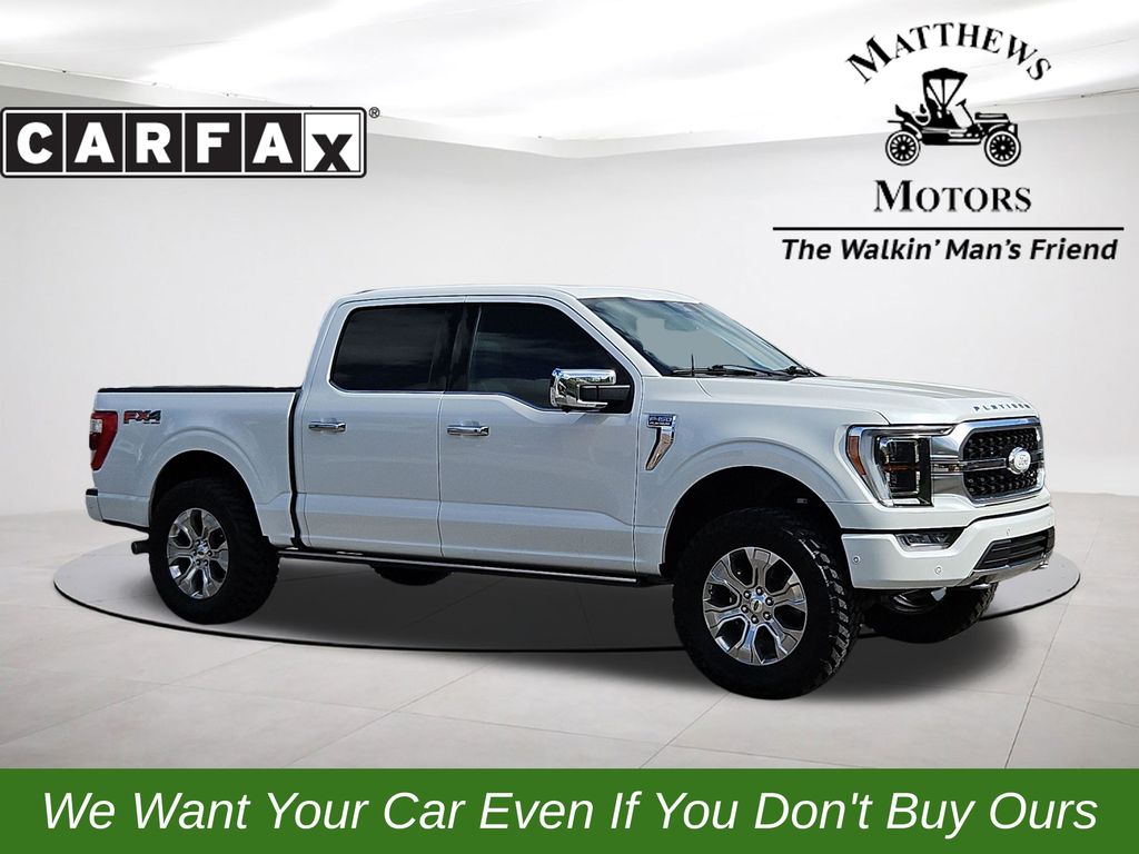 Star White Metallic Tri-Coat 2023 Ford F-150 Platinum SuperCrew 4WD Pickup Truck Four-Wheel Drive Automatic