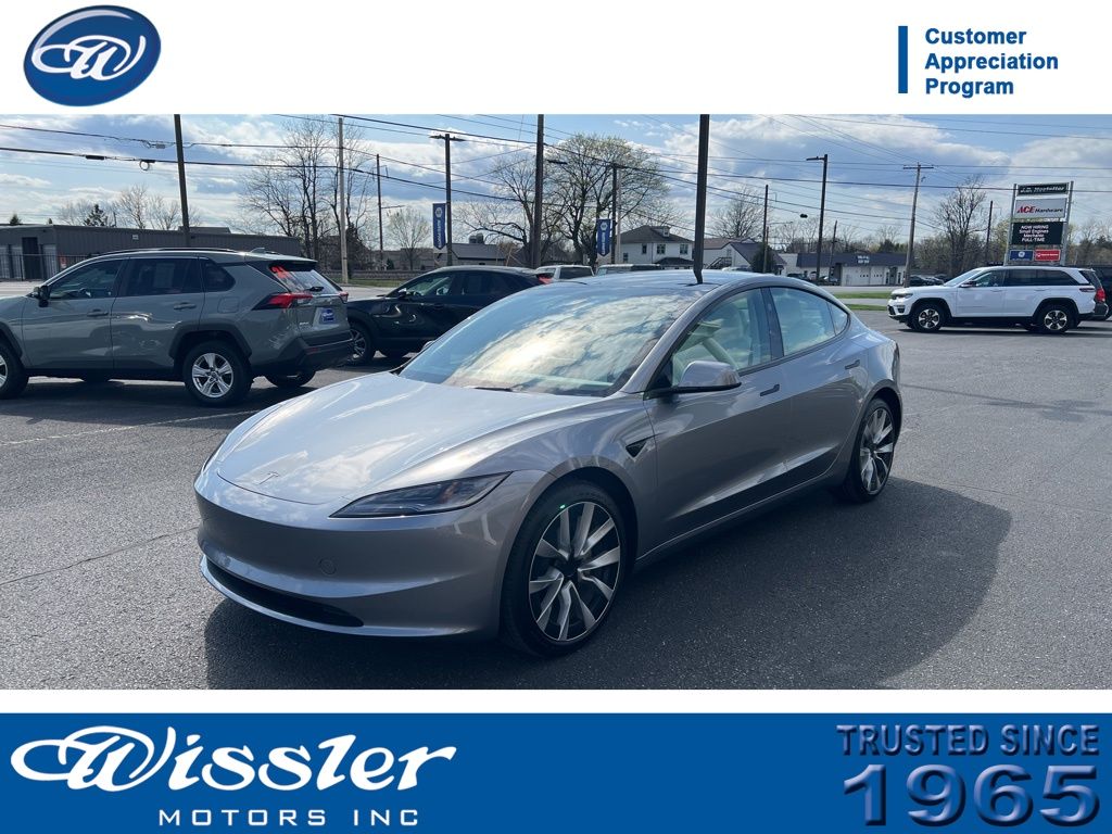 Gray 2025 Tesla Model 3 Long Range AWD Sedan All-Wheel Drive 1-Speed Automatic