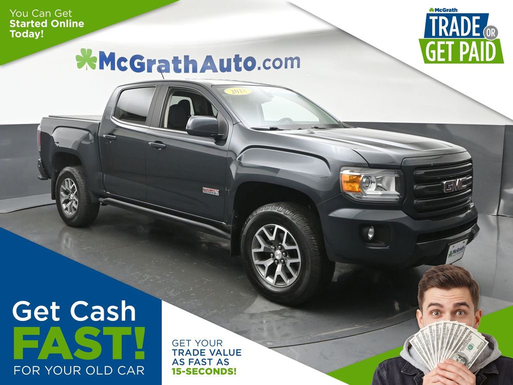 Dark Slate Metallic 2018 GMC Canyon All Terrain Crew Cab 4WD with Cloth Pickup Truck Four-Wheel Drive 8-Speed Automatic