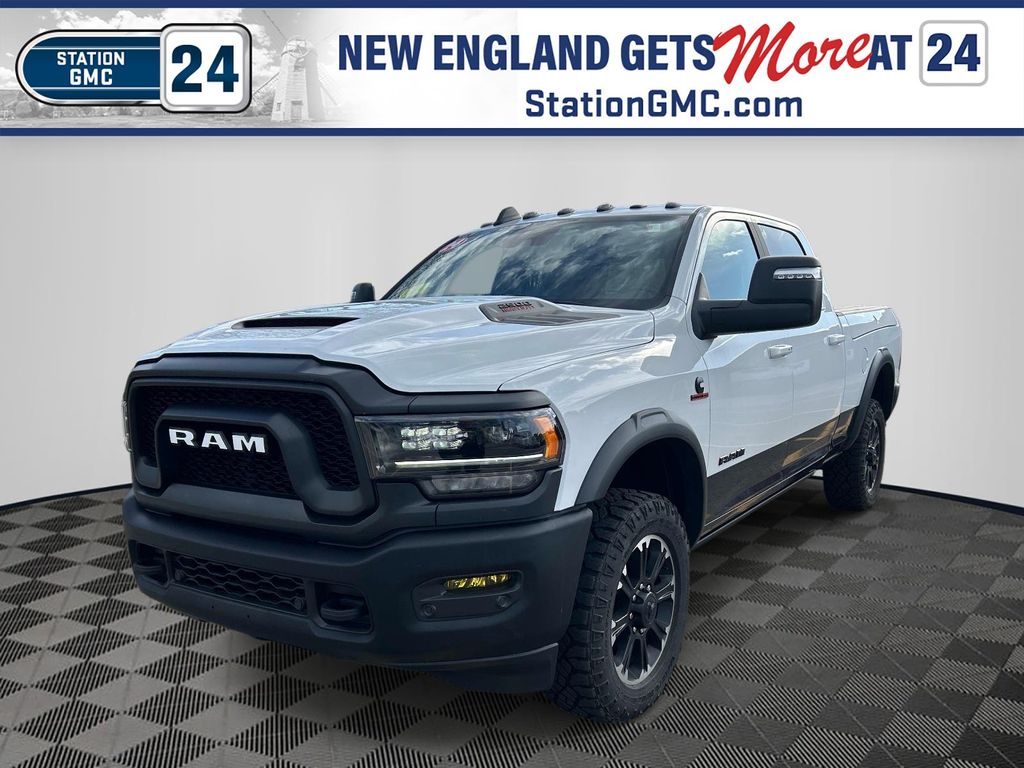 Bright White Clearcoat 2024 RAM 2500 Rebel Crew Cab 4WD Pickup Truck Four-Wheel Drive 6-Speed Automatic
