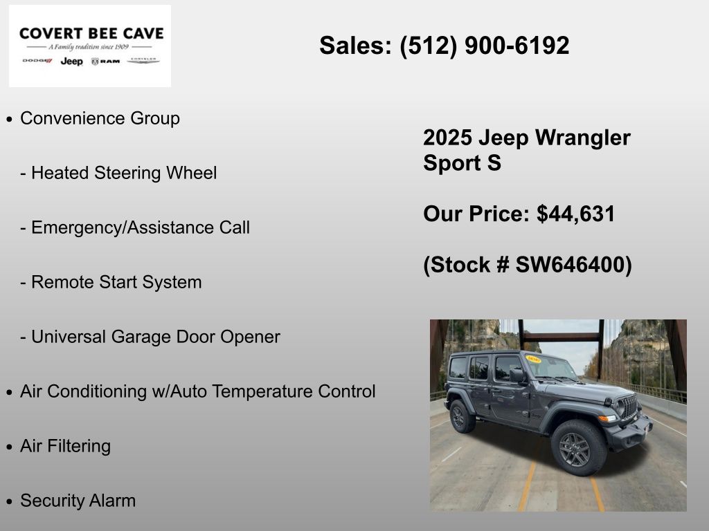 New Car 2025 Jeep Wrangler  For Sale Under $50,000 In Austin, Texas