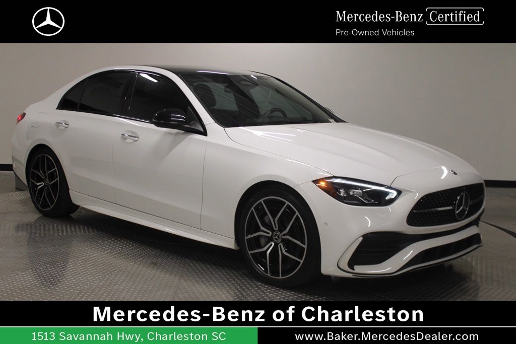 Polar White 2022 Mercedes-Benz C-Class Sedan Rear-Wheel Drive 9-Speed Automatic