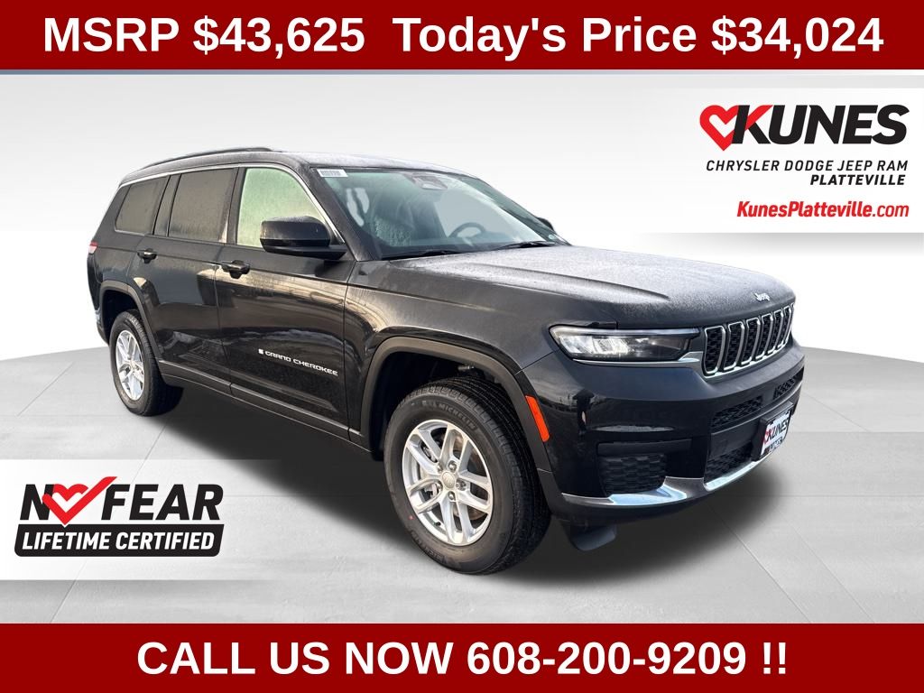 Diamond Black Crystal Pearlcoat 2025 Jeep Grand Cherokee L Laredo 4WD SUV / Crossover Four-Wheel Drive 8-Speed Automatic