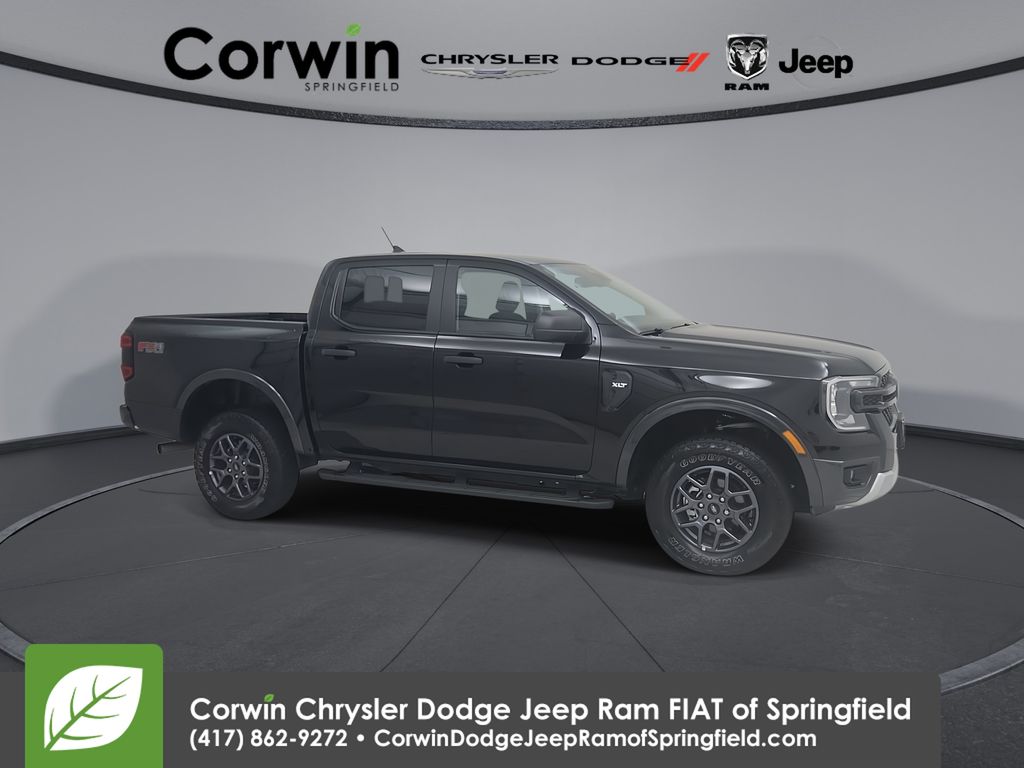 Shadow Black 2024 Ford Ranger XLT SuperCrew 4WD Pickup Truck Four-Wheel Drive Automatic