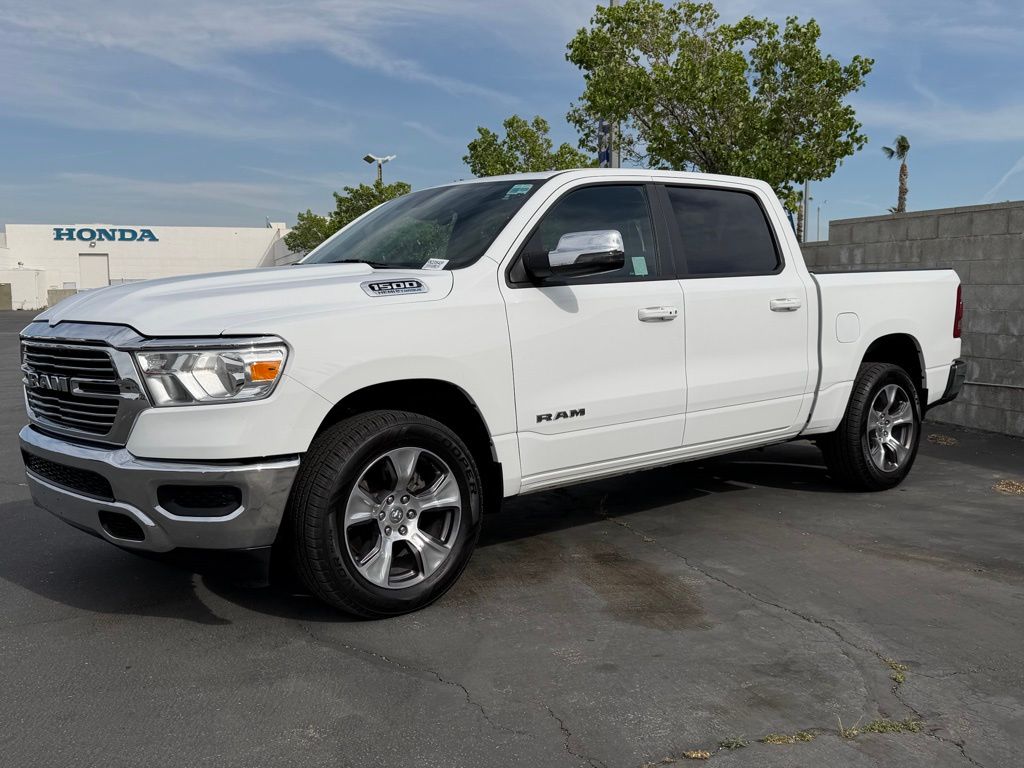 Bright White Clearcoat 2024 RAM 1500 Laramie Crew Cab RWD Pickup Truck 4X2 8-Speed Automatic