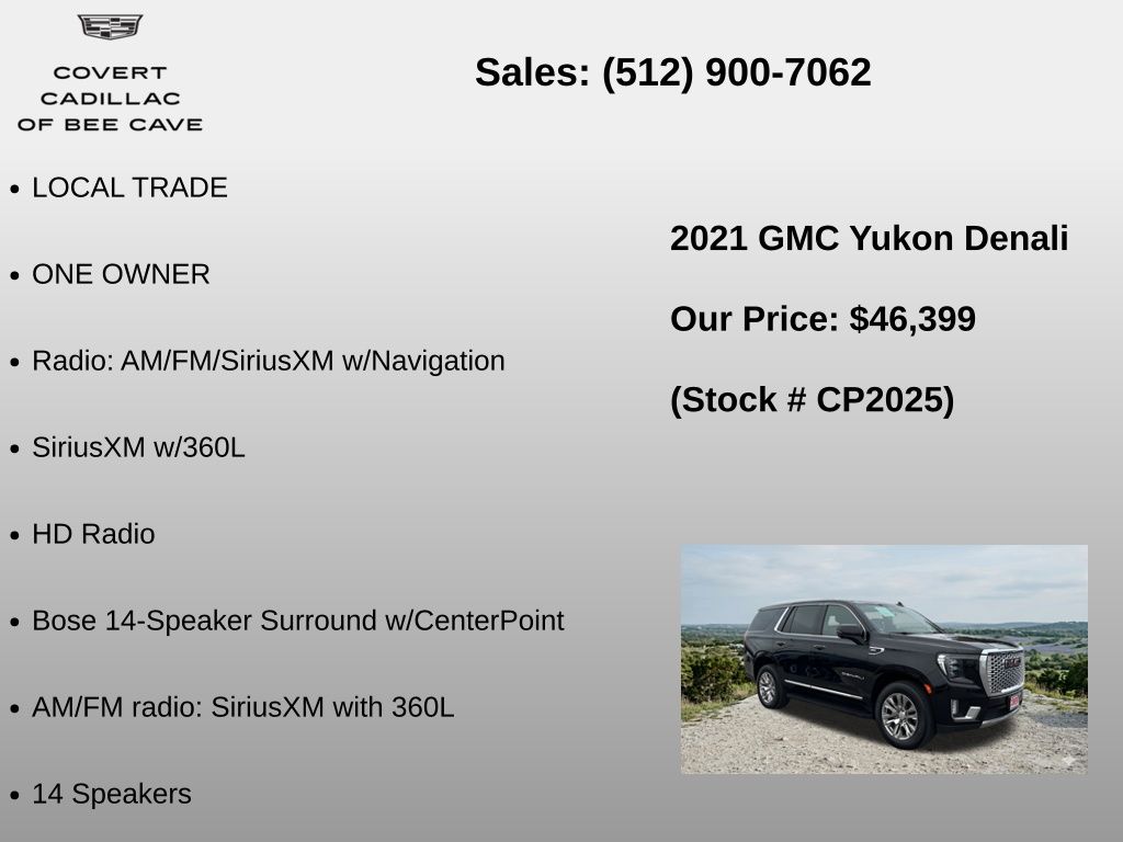 Used Car 2021 Gmc Yukon  Denali For Sale Under $50,000 In Austin, Texas