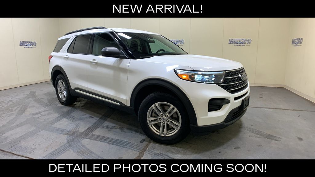 Star White Metallic Tri-Coat 2023 Ford Explorer XLT AWD SUV / Crossover All-Wheel Drive Automatic