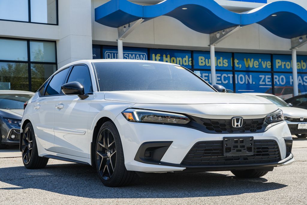 Gray (Platinum) 2024 Honda Civic Hatchback Sport FWD Hatchback Front-Wheel Drive Continuously Variable Transmission