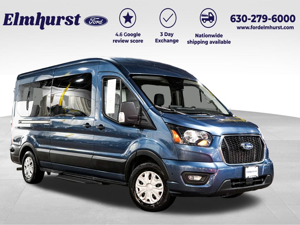 Blue Metallic 2024 Ford Transit Passenger Van Rear-Wheel Drive 