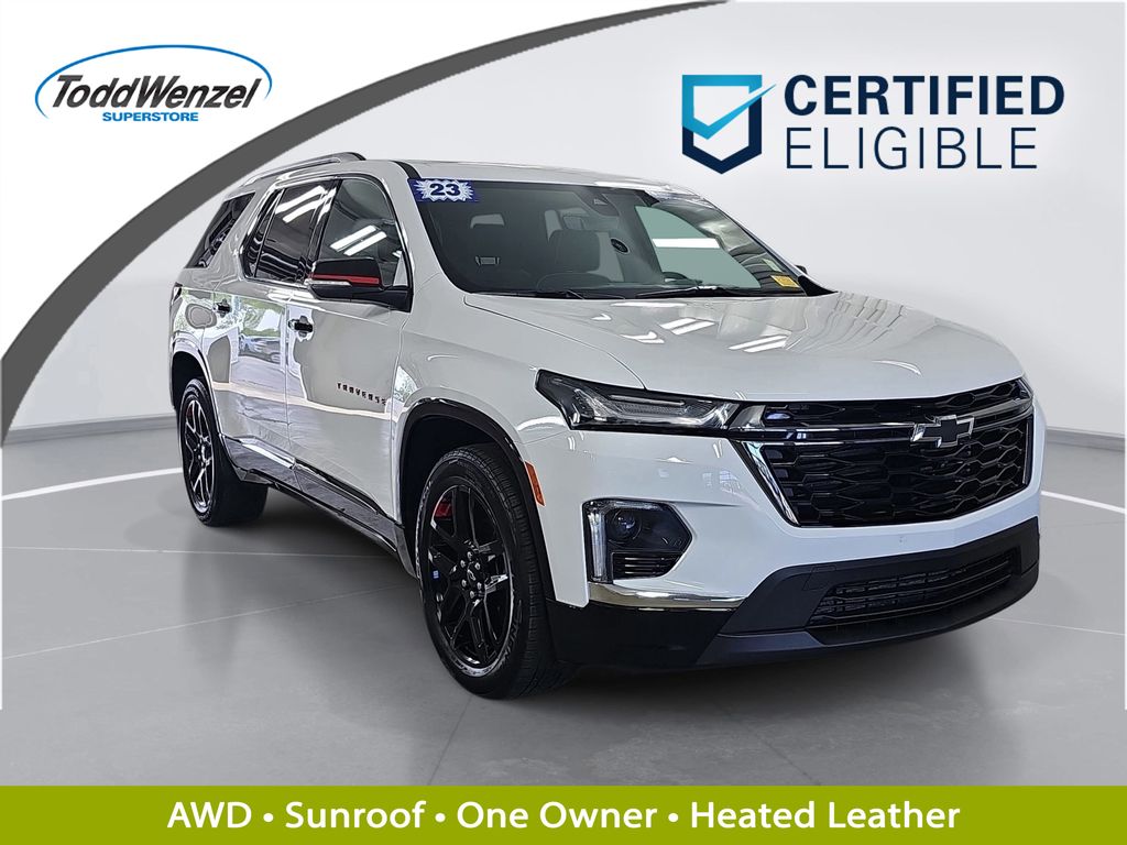 Summit White 2023 Chevrolet Traverse SUV / Crossover Four-Wheel Drive 9-Speed Automatic