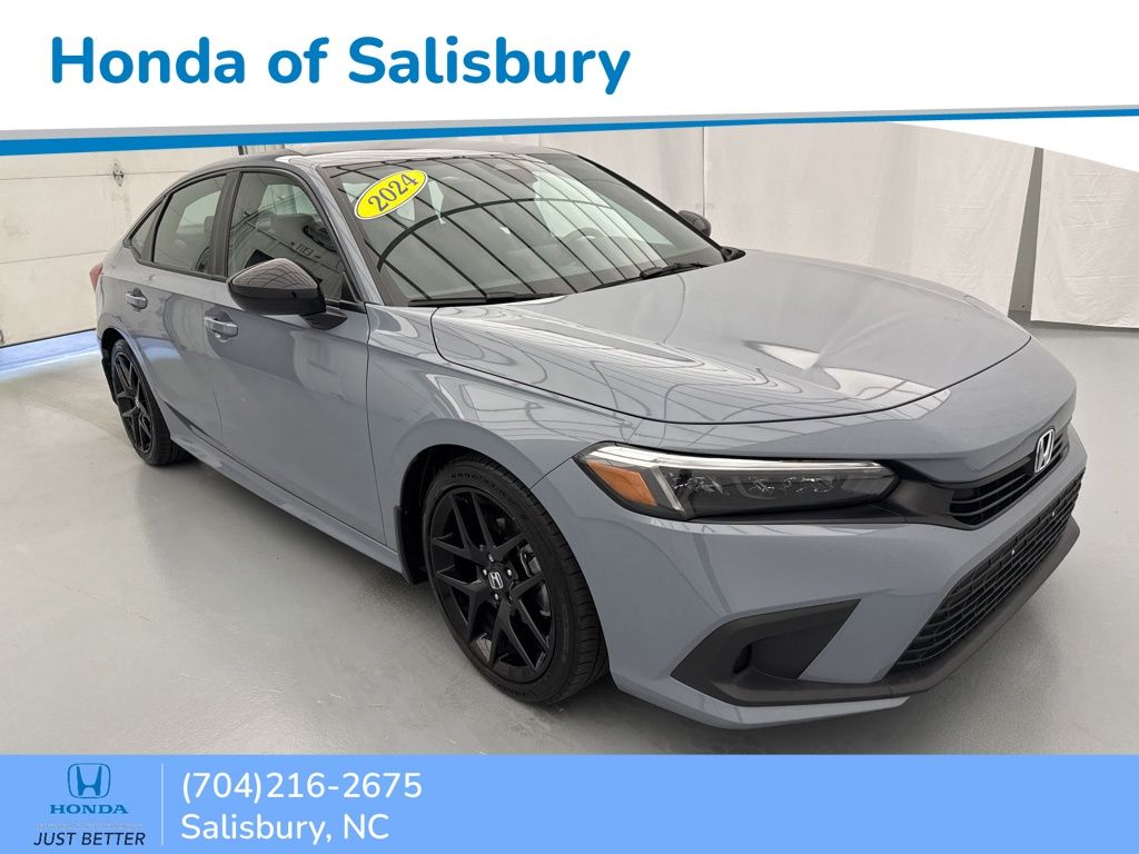 Sonic Gray Pearl 2024 Honda Civic Sport FWD Sedan Front-Wheel Drive Continuously Variable Transmission