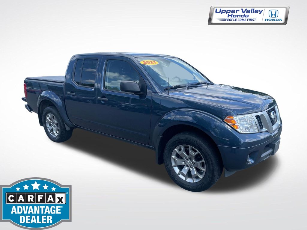 Arctic Blue Metallic 2021 Nissan Frontier Pickup Truck Four-Wheel Drive 9-Speed Automatic
