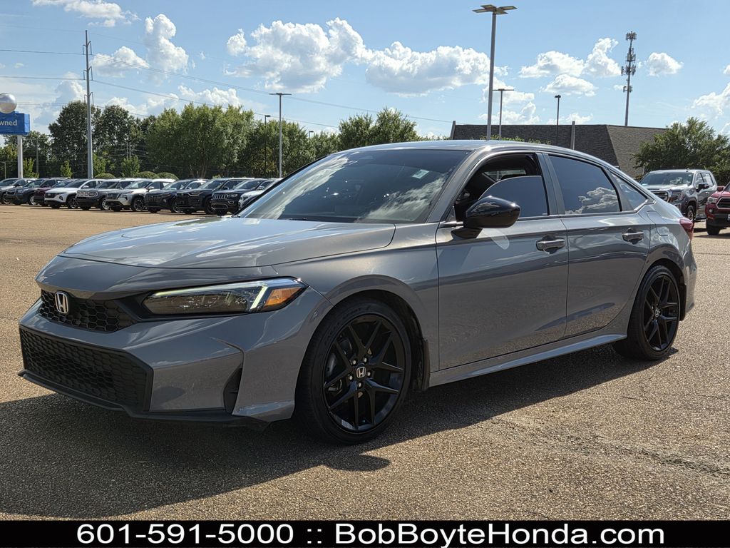 Gray 2025 Honda Civic Sedan Front-Wheel Drive Continuously Variable Transmission