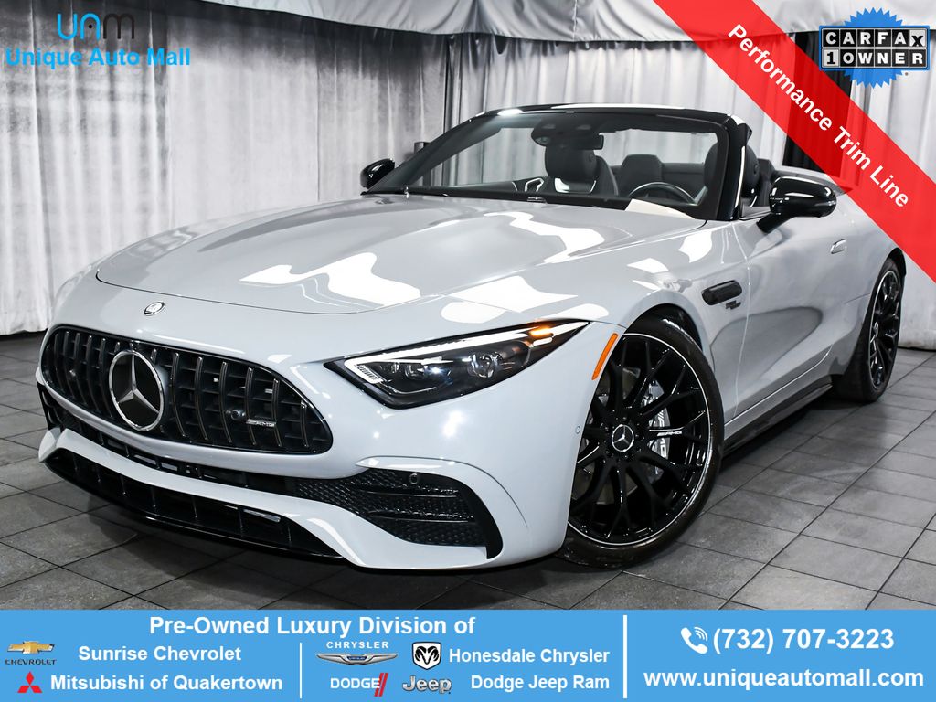 Gray (MANUFAKTUR Alpine Grey) 2025 Mercedes-Benz SL-Class Convertible Rear-Wheel Drive 9-Speed Automatic
