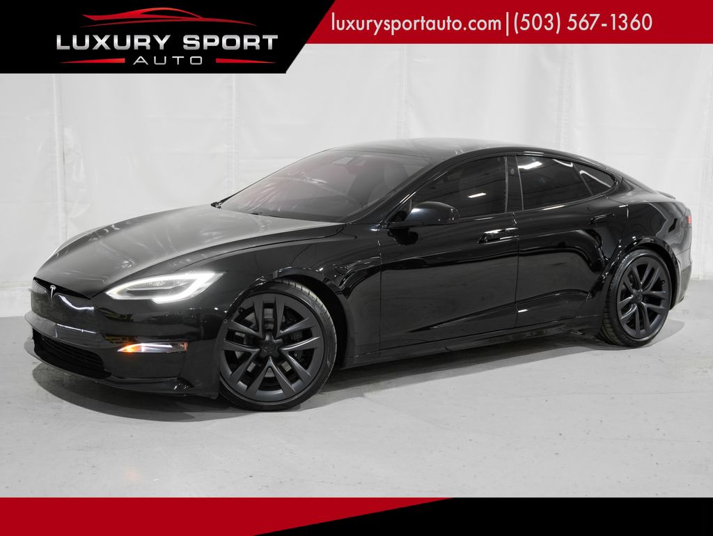 Black 2021 Tesla Model S Plaid AWD Sedan All-Wheel Drive 1-Speed Automatic