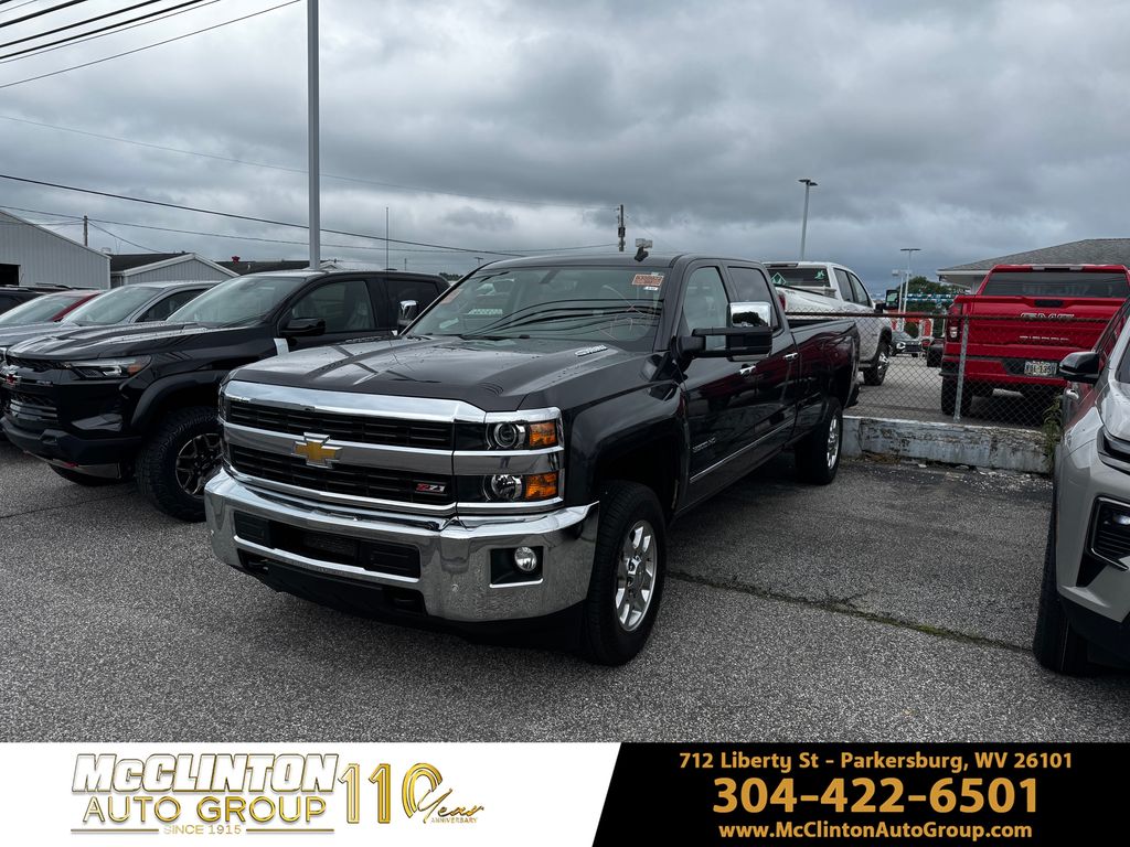 Gray (Tungsten Metallic) 2015 Chevrolet Silverado 3500HD LTZ Crew Cab 4WD Pickup Truck Four-Wheel Drive 6-Speed Automatic