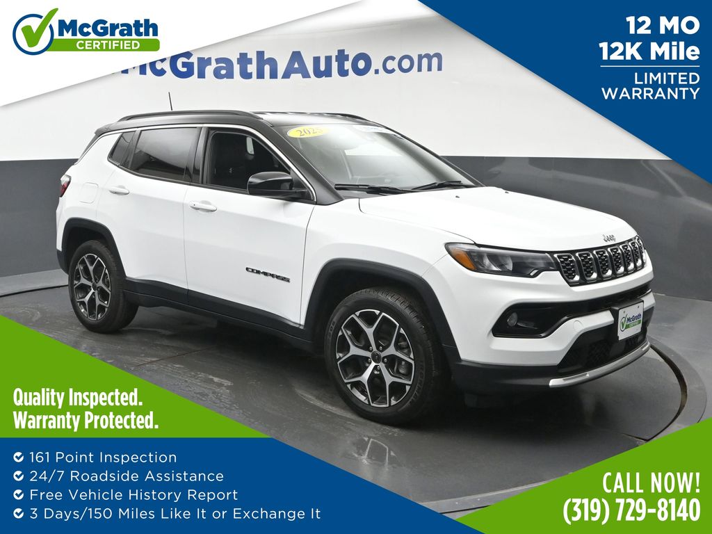 Bright White Clearcoat 2025 Jeep Compass Limited 4WD SUV / Crossover Four-Wheel Drive 8-Speed Automatic