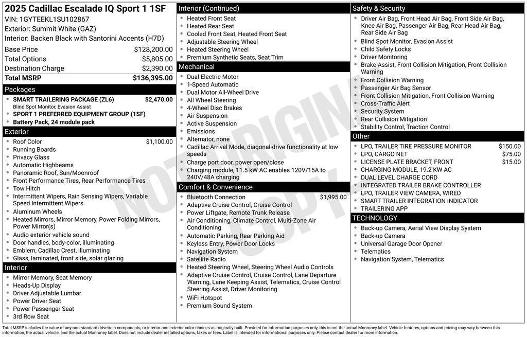 Used Car 2025 Cadillac Escalade Iq  Sport 1 For Sale Under $110,000 In Austin, Texas
