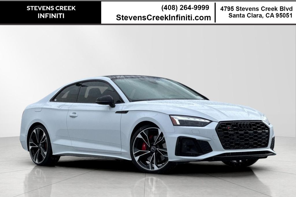 Glacier White 2023 Audi S5 3.0T quattro Prestige Coupe AWD Coupe All-Wheel Drive 8-Speed Automatic