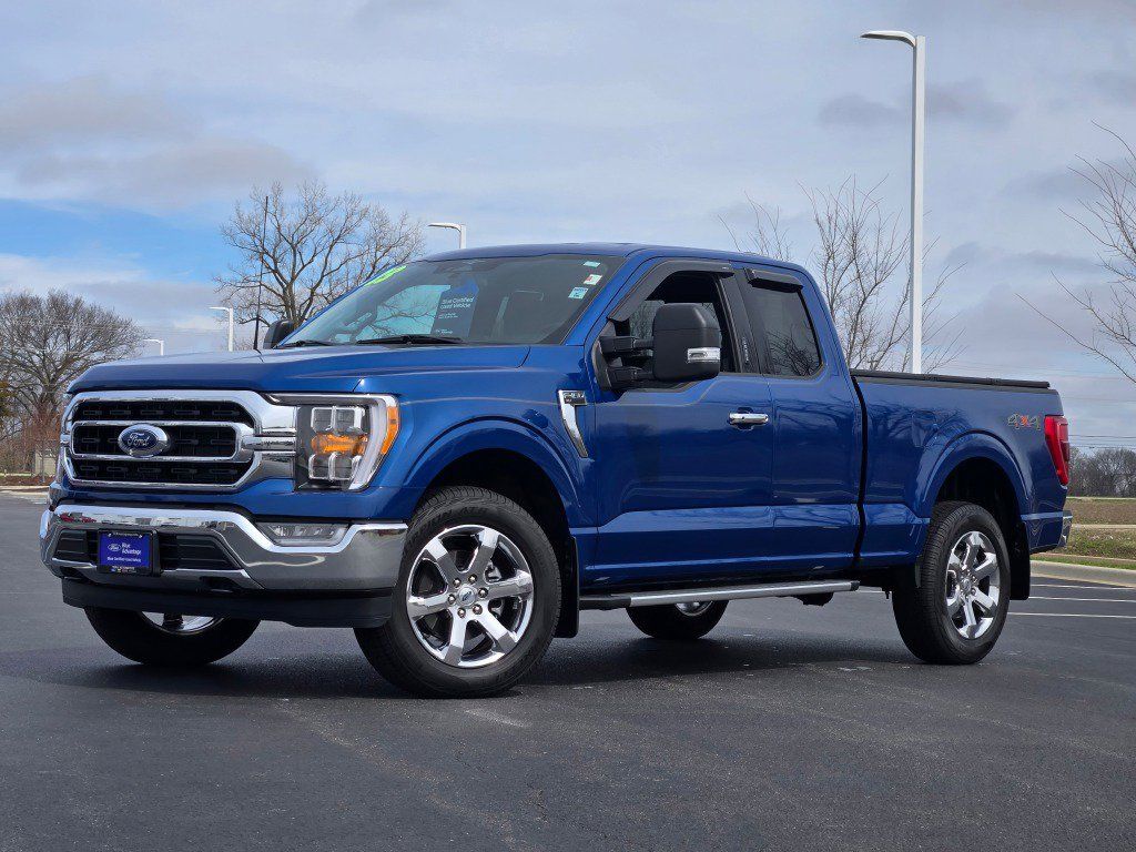 Atlas Blue Metallic 2023 Ford F-150 XLT SuperCab 4WD Pickup Truck Four-Wheel Drive Automatic