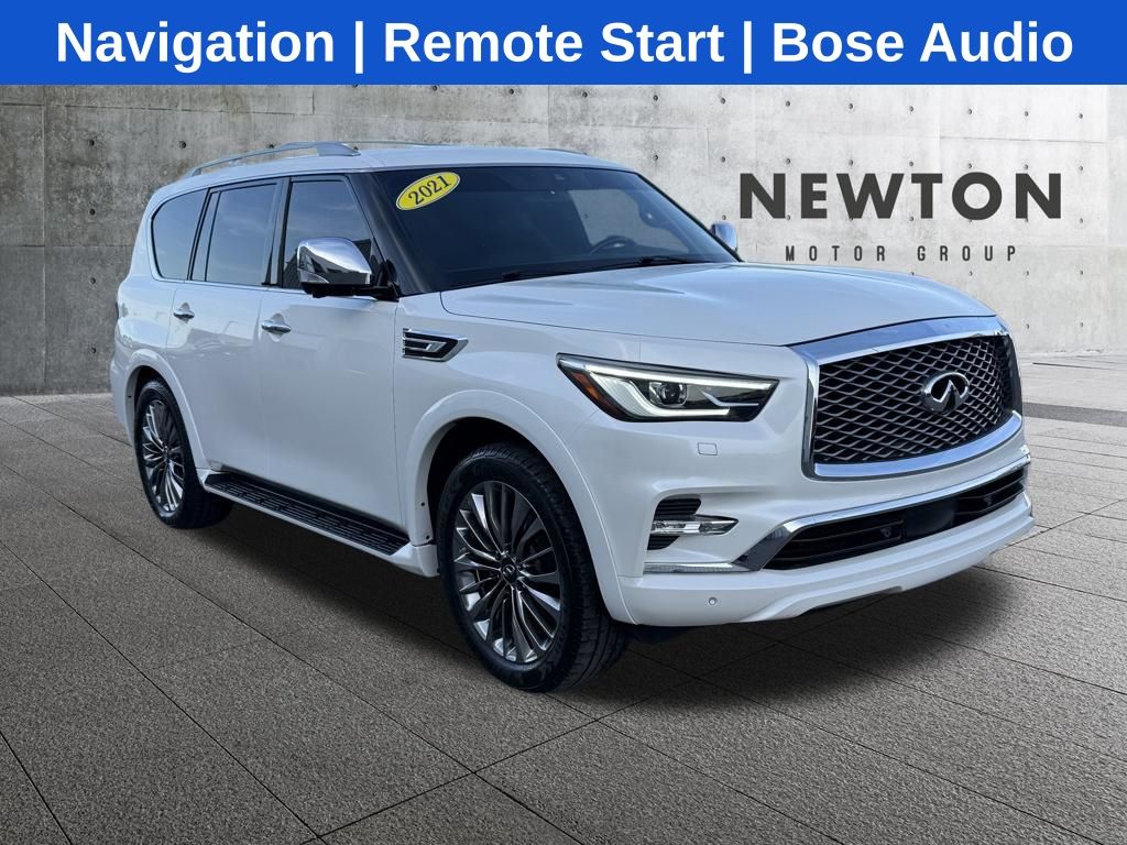 Moonstone White 2021 INFINITI QX80 Sensory RWD SUV / Crossover Rear-Wheel Drive 7-Speed Automatic