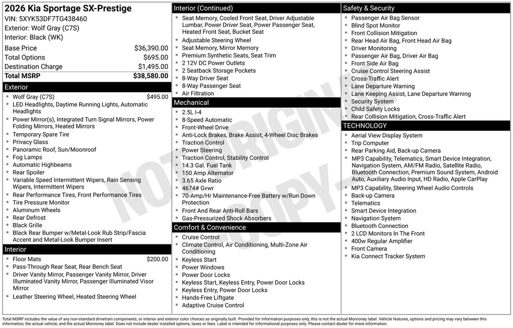 New 2026 Gray Kia SX-Prestige image 6