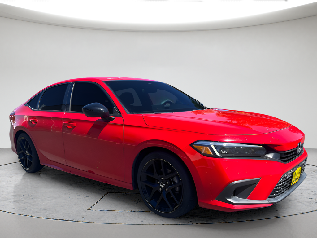 Rallye Red 2022 Honda Civic Sedan Front-Wheel Drive Continuously Variable Transmission