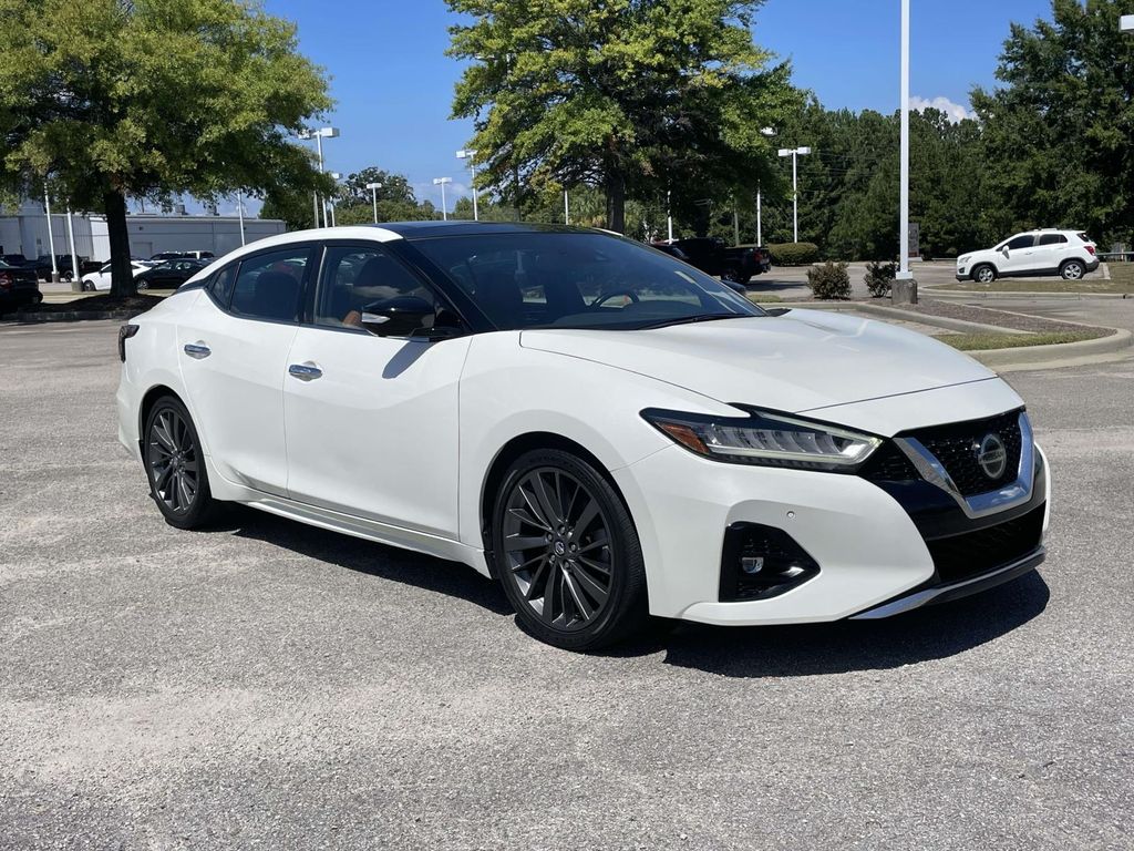 Pearl White Tricoat 2019 Nissan Maxima Sedan Front-Wheel Drive Continuously Variable Transmission