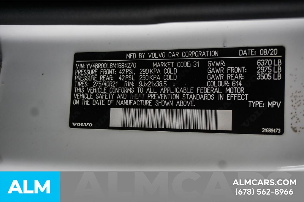 Used 2021 White Volvo T8 Inscription 6 Passenger image 59