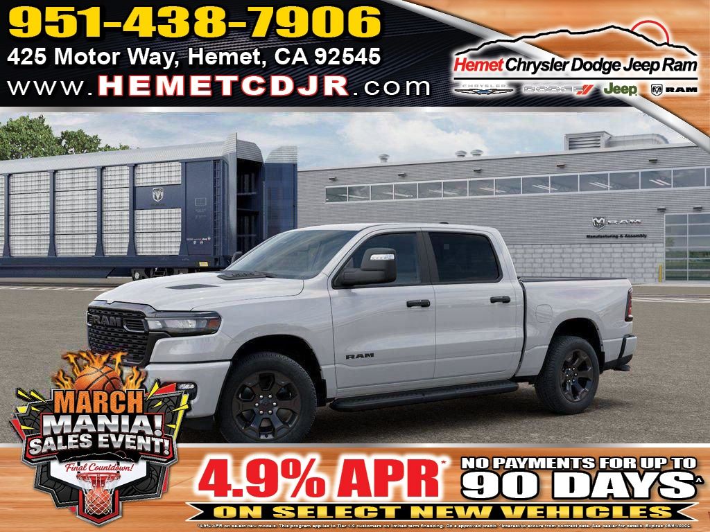 Bright White Clearcoat 2026 RAM 1500 Express Crew Cab 4WD Pickup Truck Four-Wheel Drive 8-Speed Automatic