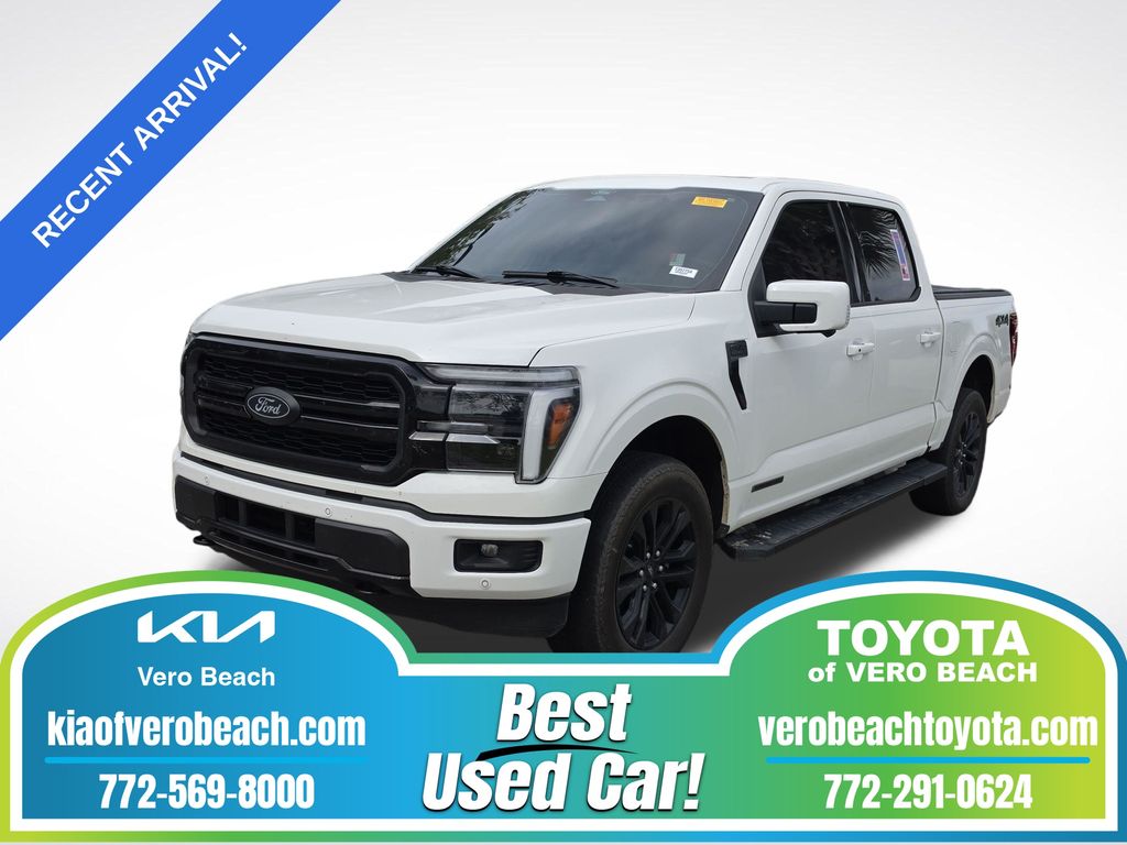 White Metallic 2025 Ford F-150 Lariat SuperCrew 4WD Pickup Truck Four-Wheel Drive Automatic