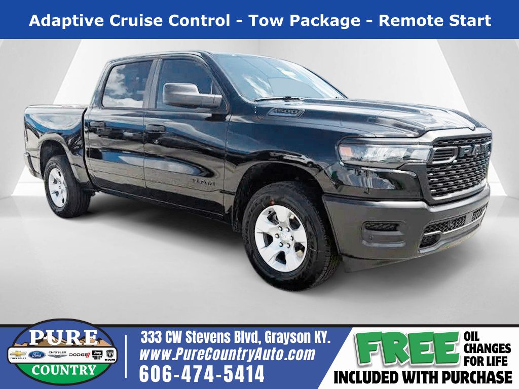 Diamond Black Crystal Pearlcoat 2026 RAM 1500 Tradesman Crew Cab 4WD Pickup Truck Four-Wheel Drive 8-Speed Automatic